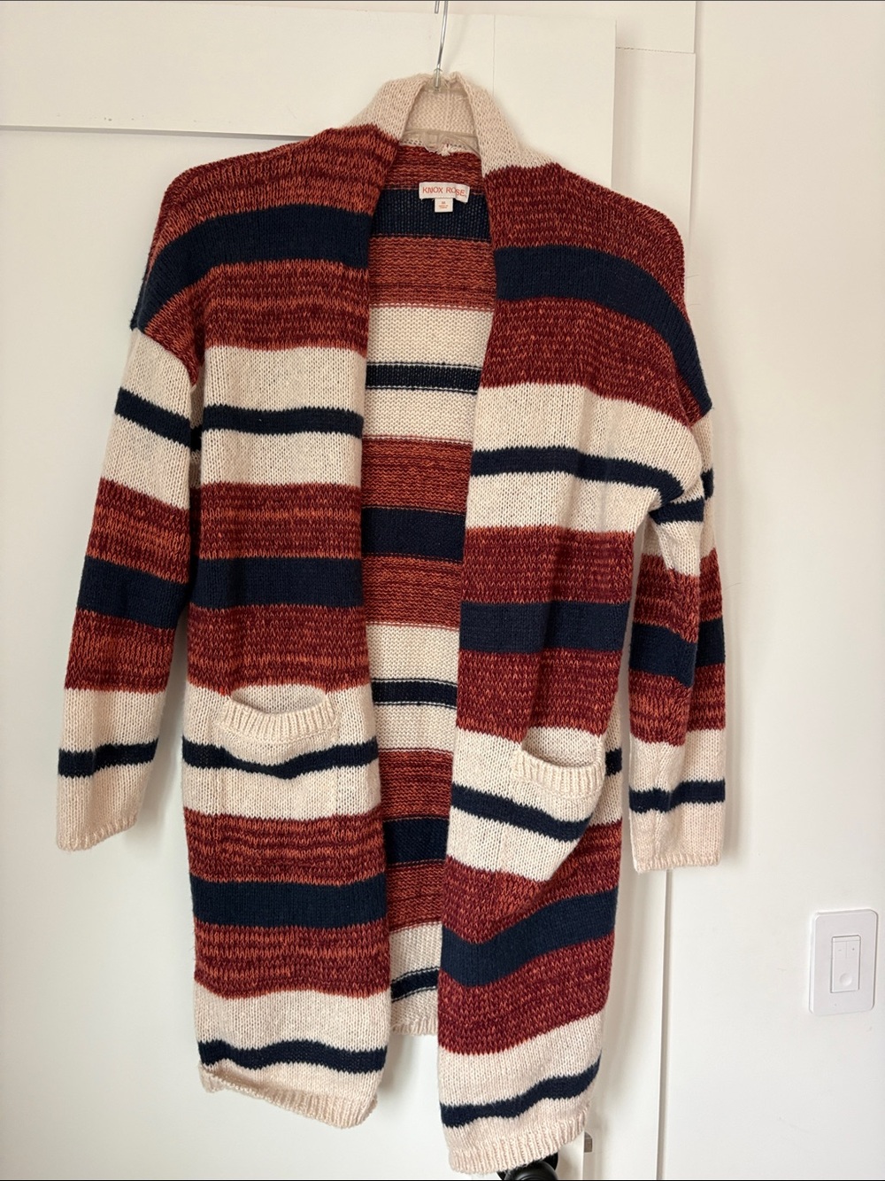NWOT Knox Rose Striped Open-Front Cardigan